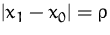 $\vert x_1-x_0\vert= \rho$