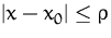 $\vert x-x_0\vert \leq \rho$