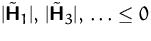 $\vert\tilde\mathsfbf{H}_1\vert,\,\vert\tilde\mathsfbf{H}_3\vert,\,\ldots \leq 0$