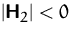 $\vert\mathsfbf{H}_2\vert < 0$