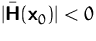$\vert\bar\mathsfbf{H}(\mathsfbf{x}_0)\vert<0$