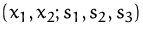 $(x_1,x_2;s_1,s_2,s_3)$