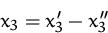 \begin{displaymath}
x_3=x_3'-x_3''
 \end{displaymath}