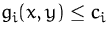 $g_i(x,y)\leq c_i$