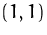 $(1,1)$