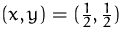 $(x,y)=(\frac{1}{2},\frac{1}{2})$