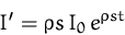 \begin{displaymath}
I' = \varrho s \, I_0\, e^{\varrho s t}\end{displaymath}