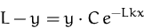 \begin{displaymath}
L-y = y \cdot C\,e^{-Lkx}\end{displaymath}
