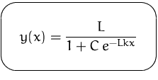 $\mbox{\ovalbox{$\displaystyle y(x)=\frac{L}{1+C\,e^{-Lkx}}$}}$