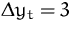 $\Delta y_t = 3$