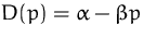 $D(p)=\alpha - \beta p$