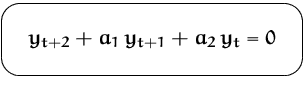 $\mbox{\ovalbox{$\displaystyle y_{t+2}+a_1\,y_{t+1}+a_2\,y_t = 0$}}$