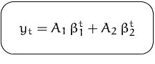 $\mbox{\ovalbox{$\displaystyle y_t = A_1\,\beta_1^t + A_2\,\beta_2^t$}}$