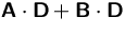 $\mathsfbf{A}\cdot\mathsfbf{D}+\mathsfbf{B}\cdot\mathsfbf{D}$