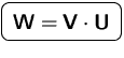 $\mbox{\ovalbox{$\displaystyle \mathsfbf{W}=\mathsfbf{V}\cdot\mathsfbf{U}$}}$