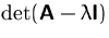 $\det(\mathsfbf{A}-\lambda\mathsfbf{I})$