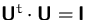 $\mathsfbf{U}^t\cdot\mathsfbf{U}=\mathsfbf{I}$