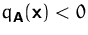 $q_\mathsfbf{A}(\mathsfbf{x})<0$