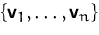 $\{\mathsfbf{v}_1,\ldots,\mathsfbf{v}_n\}$
