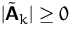 $\vert\tilde\mathsfbf{A}_k\vert\geq 0$