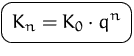 $\mbox{\ovalbox{$\displaystyle K_n=K_0\cdot q^n$}}$