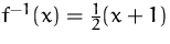 $f^{-1}(x)=\frac{1}{2}(x+1)$