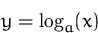 \begin{displaymath}
y=\log_a(x)\end{displaymath}