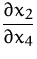 ${\displaystyle \frac{\partial x_2}{\partial x_4}}$