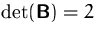 $\det(\mathsfbf{B})=2$