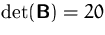 $\det (\mathsfbf{B})=20$