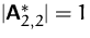 $\vert\mathsfbf{A}^\ast _{2,2}\vert = 1$