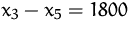 $x_3-x_5=1800$