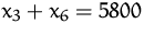 $x_3+x_6=5800$