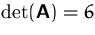 $\det (\mathsfbf{A})=6$