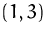 $(1,3)$