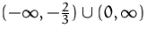 $(-\infty ,-\frac {2}{3})\cup (0,\infty )$
