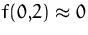 $f(0{,}2)\approx 0$