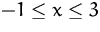 $-1\le x\le 3$
