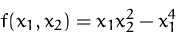 \begin{displaymath}
f(x_1, x_2) = x_1 x_2^2-x_1^4 \end{displaymath}