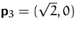 $\mathsfbf{p}_3=(\sqrt{2},0)$