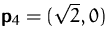 $\mathsfbf{p}_4=(\sqrt{2},0)$