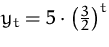 $y_t=5\cdot\left(\frac{3}{2}\right)^t$