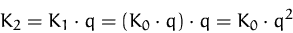 \begin{displaymath}
K_2=K_1\cdot q = (K_0\cdot q) \cdot q=K_0\cdot q^2\end{displaymath}