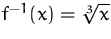 $f^{-1}(x)=\sqrt[3]{x}$